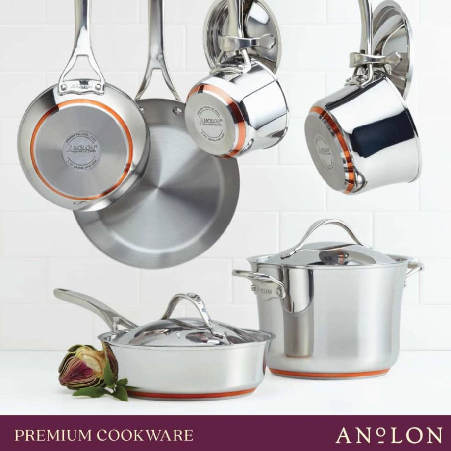 ANOLON NOUVELLE 10PC STAINLESS STEEL COOKWARE SET