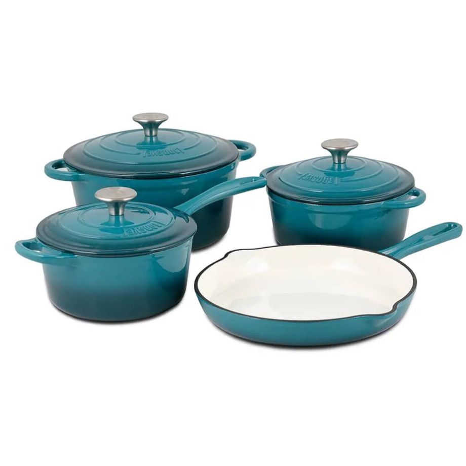 BASQUE ENAMEL 7PC CAST IRON COOKWARE-SET