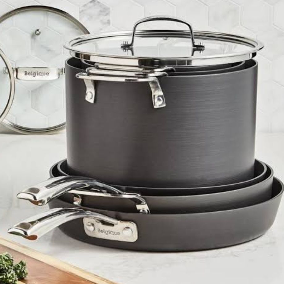 BELGIQUE STACKABLE 10PC ANODIZED COOKWARE SET