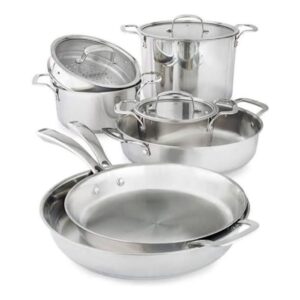 BELGIQUE STACKABLE 10PC STAINLESS STEEL COOKWARE SET