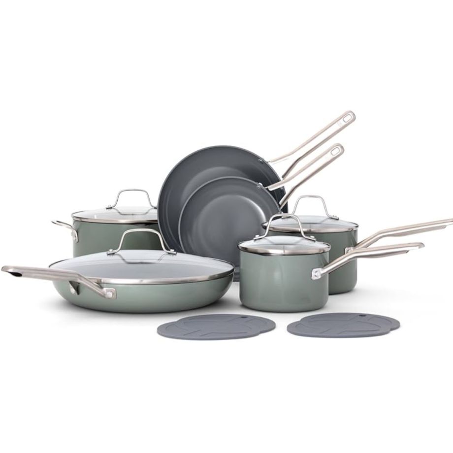 CALPHALON 12PCS CERAMICS COOKWARE SET SILVER ASH-Augustascookware