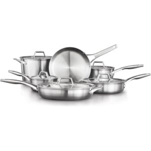 CALPHALON PREMIER 11PC STAINLESS STEEL COOKWARE SET-Augustascookware