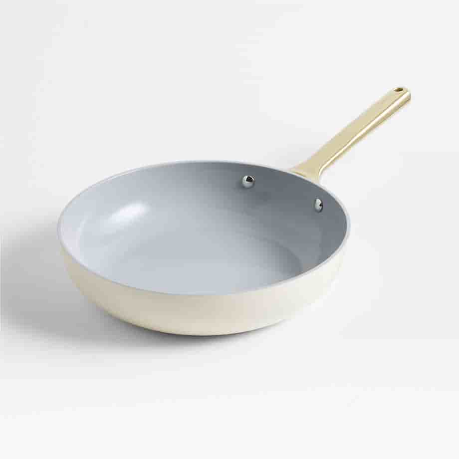 Augusta's Cookware Home Cream Supper Non-Stick Ceramic Fry Pan