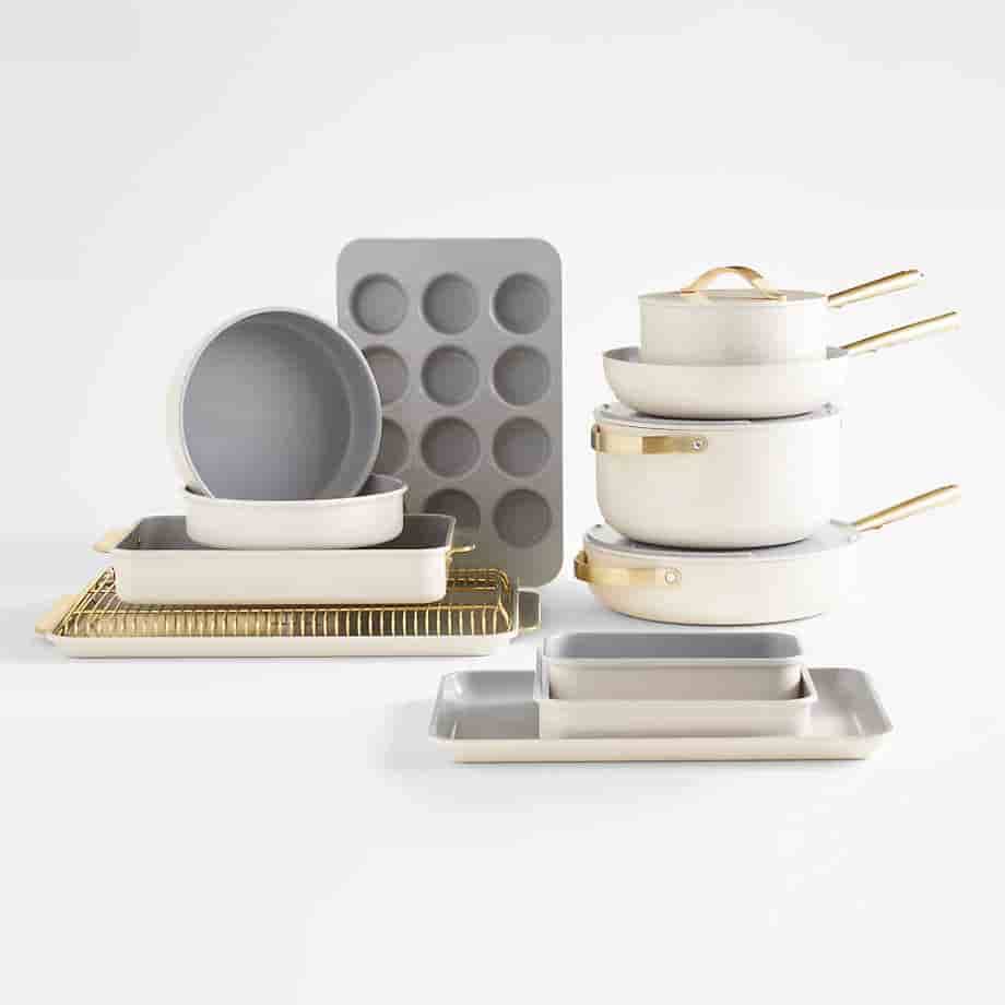 Augusta's Cookware Home Cream Full Kitchen Bakeweare & Cookware Set