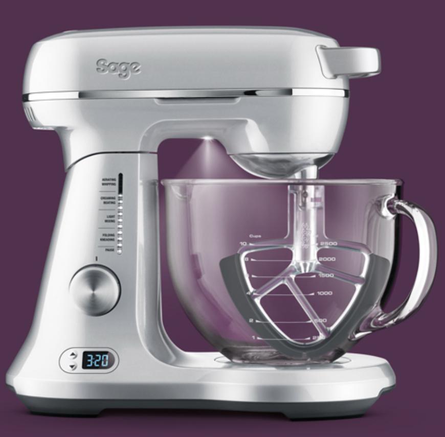 SAGE THE BAKERY BOSS STANDING MIXER WITH EXTRA GLASS BOWL