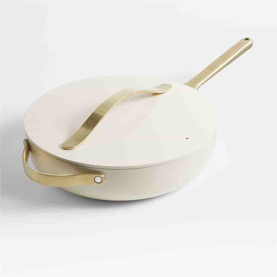 Augusta's Cookware Home Cream Super Non-Stick Ceramic Saute Pan