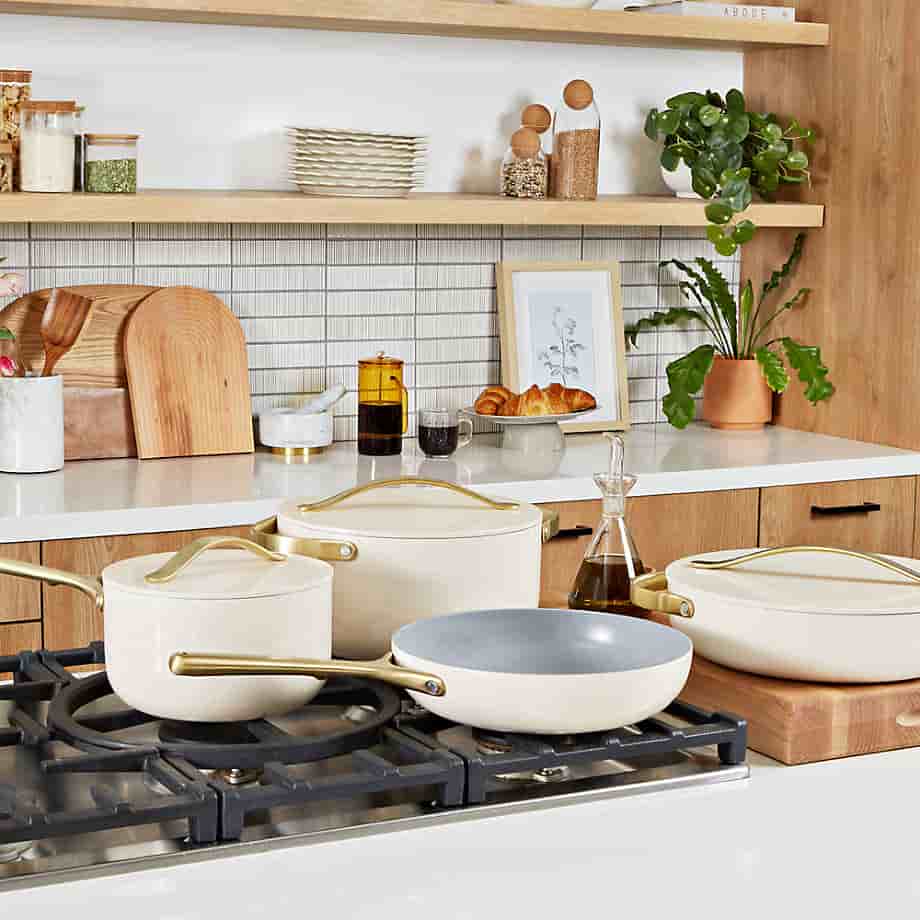 Augusta's Cookware Home Cream Supper Non-Stick Ceramic Fry Pan
