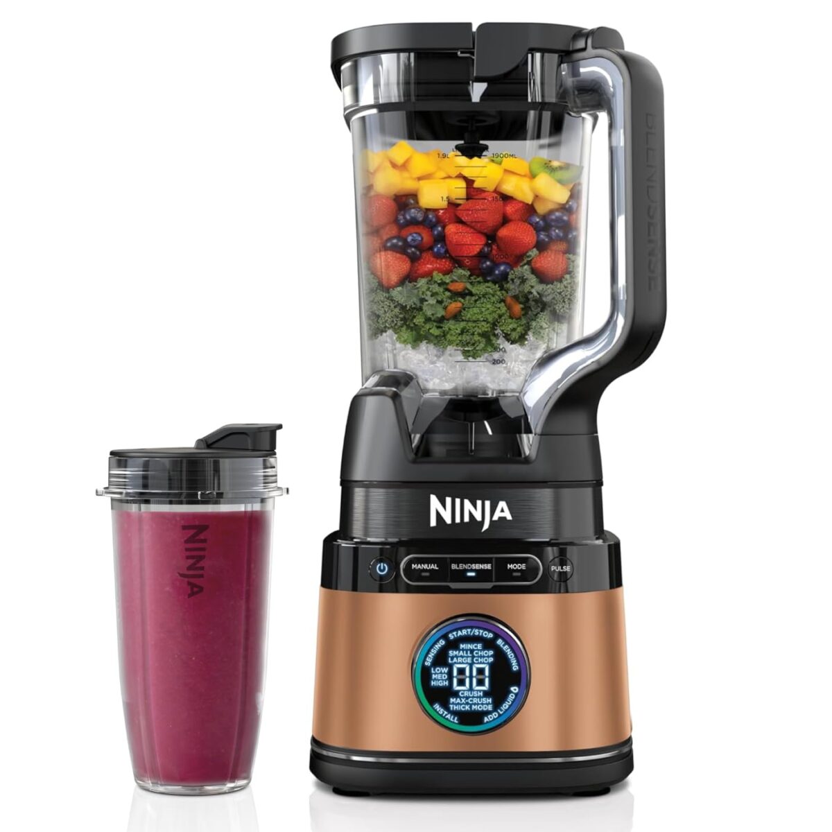 NINJA 2-IN-1 DETECT POWER BLENDER PRO & SINGLE SERVE 1200W COPPER
