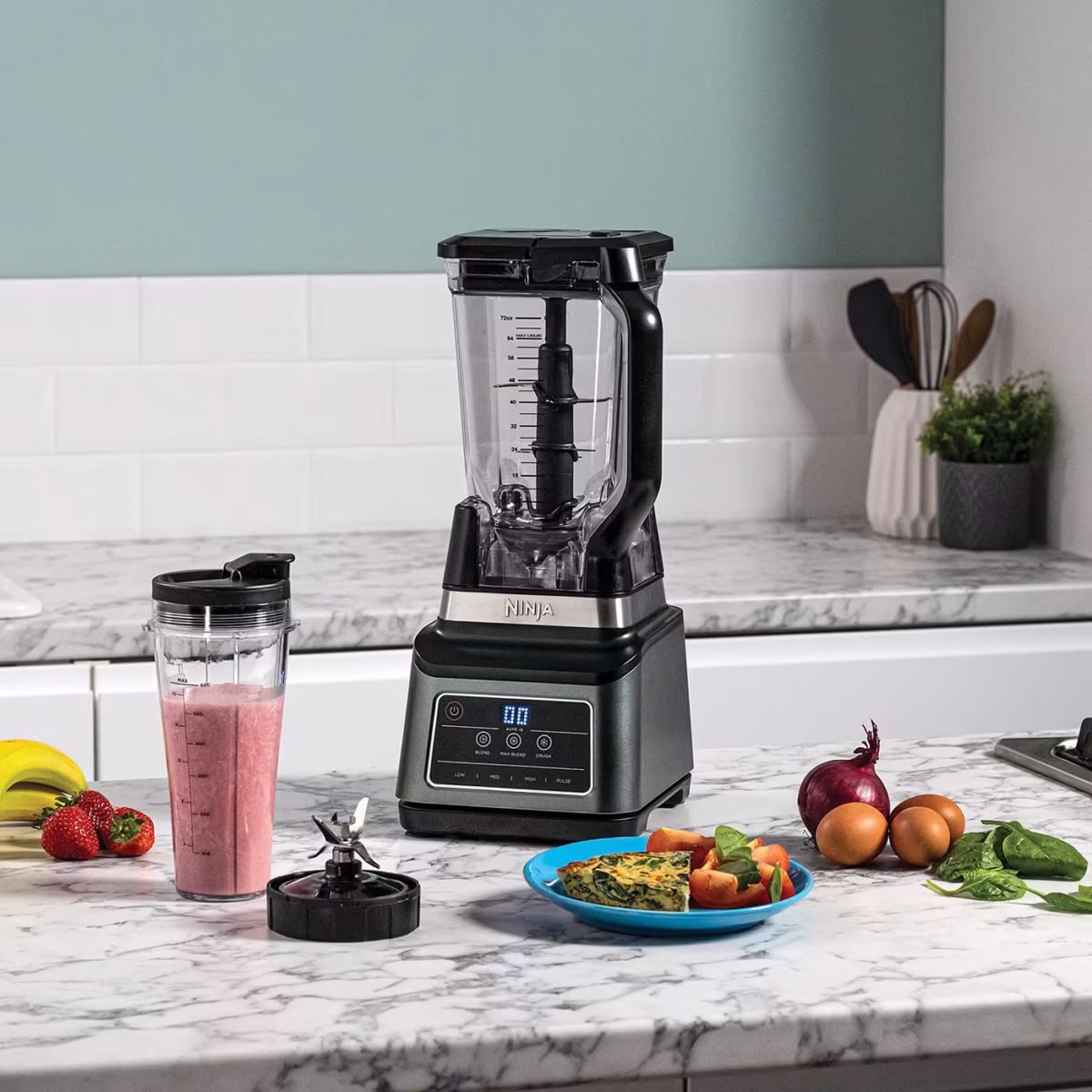 NINJA BLENDER 2-IN-1 BLENDER , AUTO-IQ AND SMART MOTOR 1200W