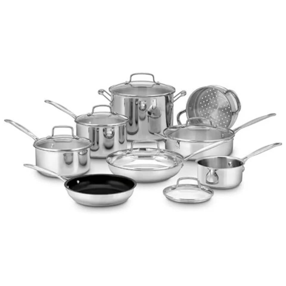 CUISINART CHEF'S CLASSIC STAINLESS STEEL 14PC COOKWARE SET