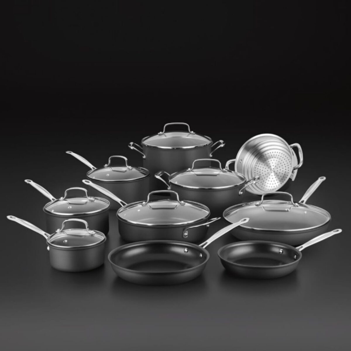 CUISINART CHEF'S CLASSIC HARD ANODIZED NON STICK 17PC COOKWARE SET