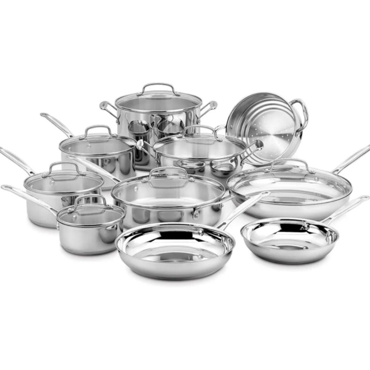 CUISINART CHEF'S CLASSIC STAINLESS STEEL 17PC COOKWARE SET