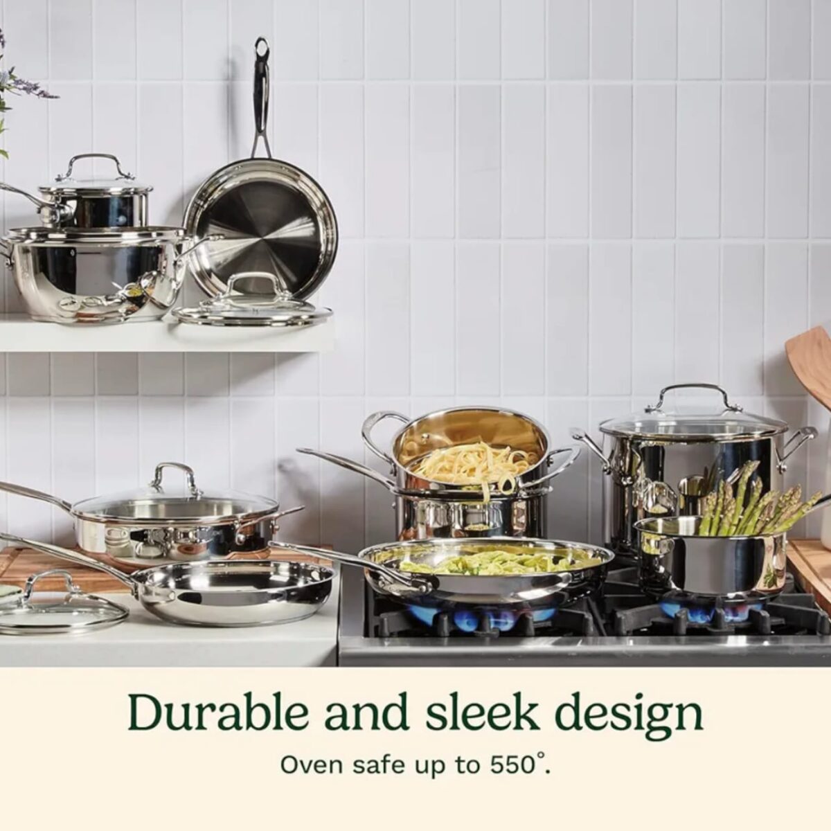 CUISINART CHEF'S CLASSIC STAINLESS STEEL 17PC COOKWARE SET