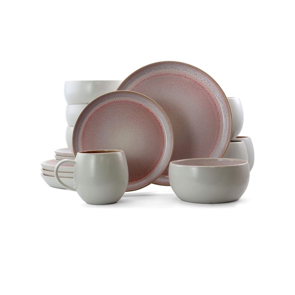 ELAMA MOCHA 16PC LUXURIOUS STONEWARE DINNERWARE SET