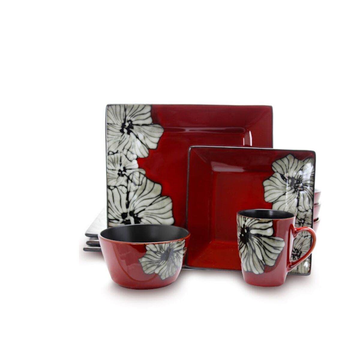 ELAMA WINTER BLOOM COLLECTION 16PC DINNERWARE SET