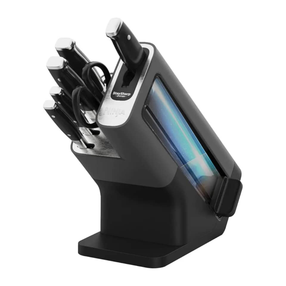 NINJA FOODI 6 PC STAY-SHARP KNIFE BLOCK WITH INTEGRATED SHARPENER