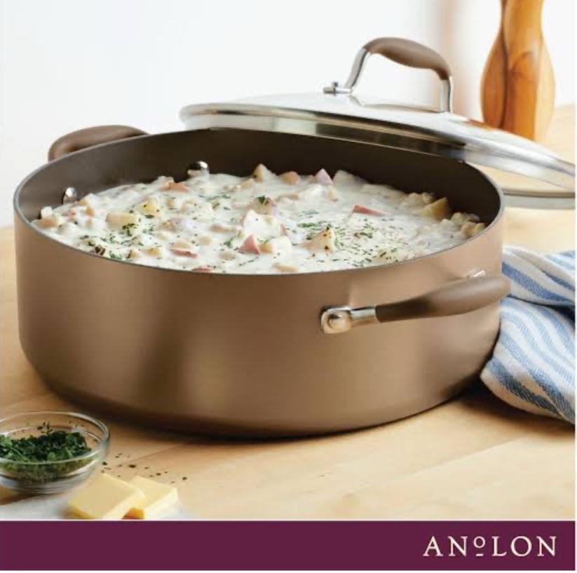 ANOLON ADVANCED HARD ANODIZED 5.5QT BRAISER WITH RACK6