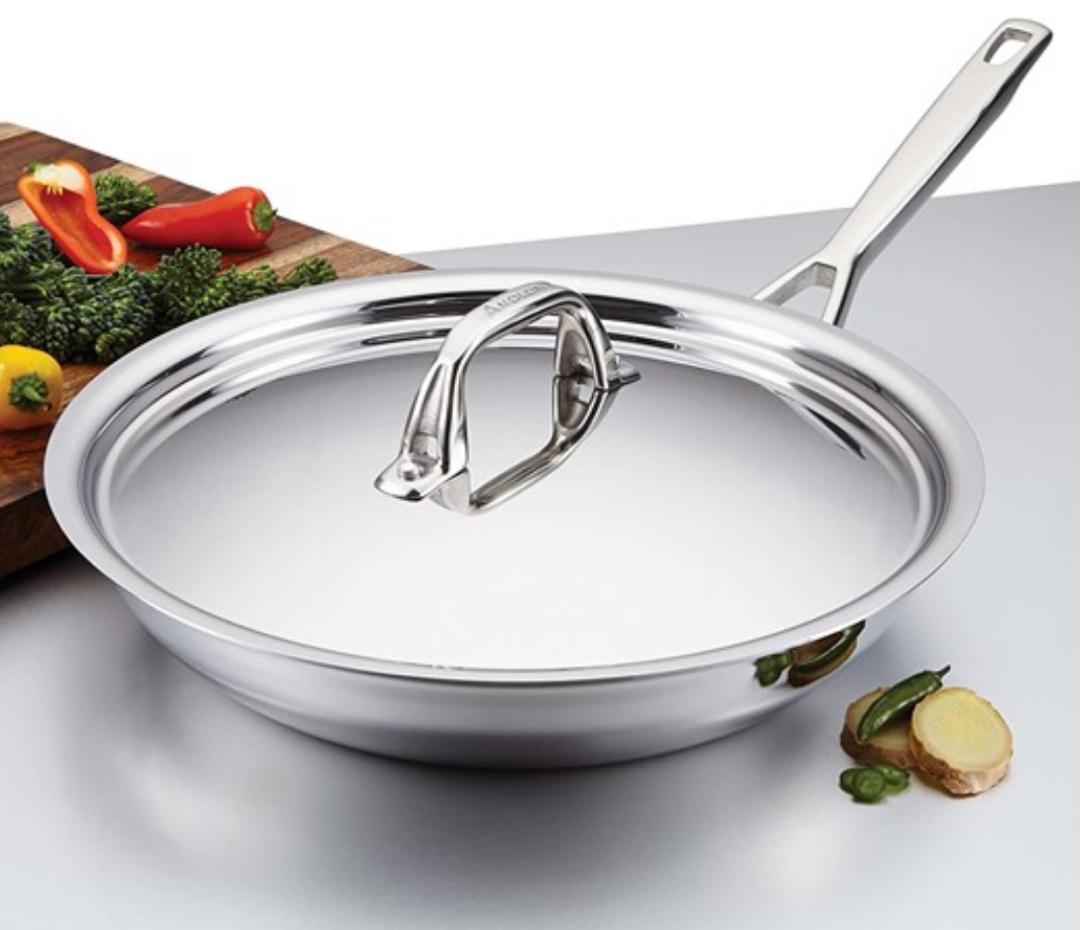 Anolon Tri-Ply Clad Stainless Steel 12.75” French Skillet with Cover