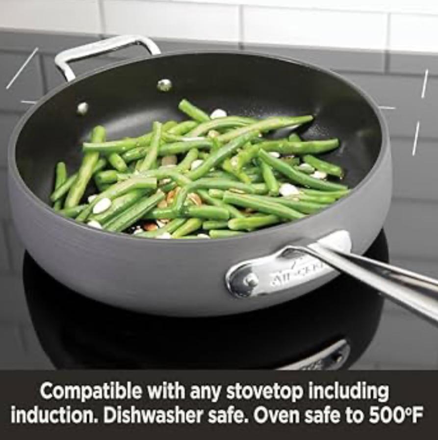All-Clad HA1 Hard Anodized Non-stick Cookware, Sauté Pan with Lid