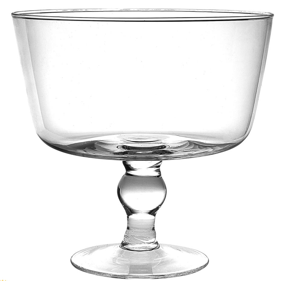 Barski Glass Trifle Bowl – 8.75” Tall, 122 oz – Textured European Crystal-Like Design