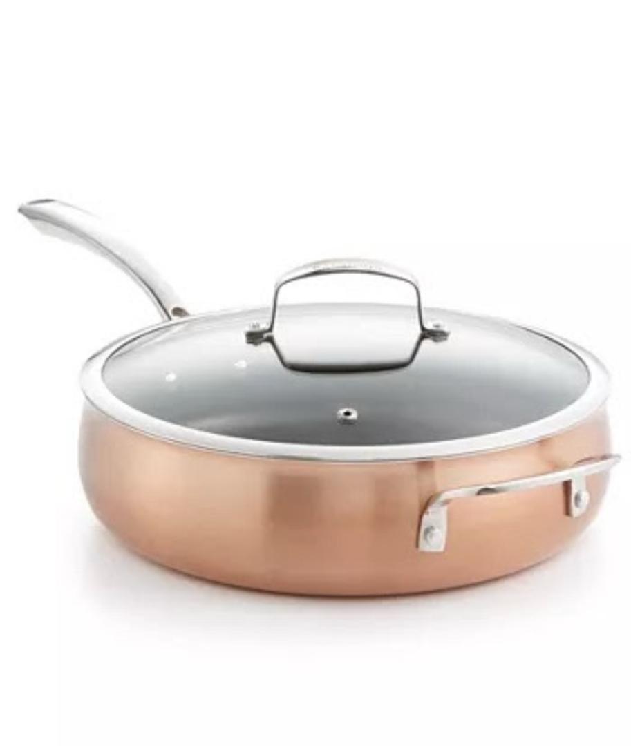 Belgique Copper 5-Quart Sauté Pan with Lid