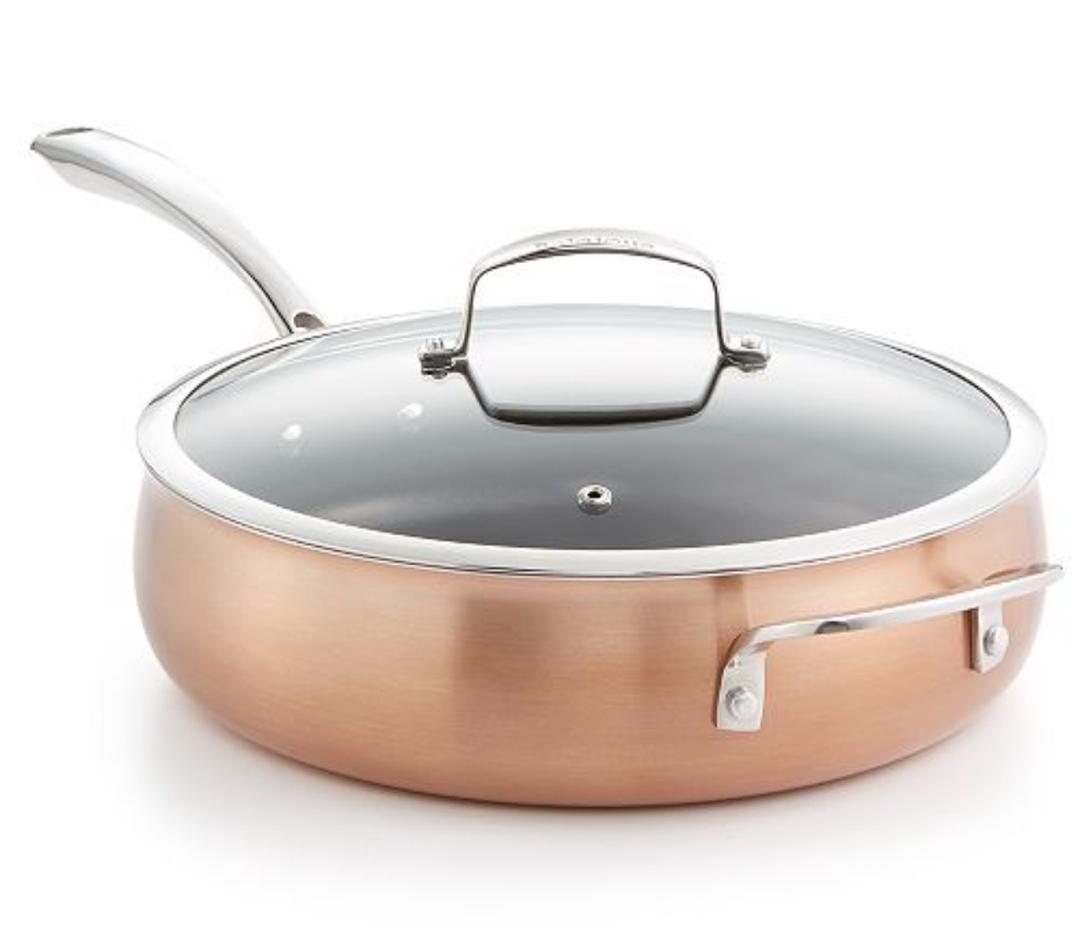 Belgique Copper 5-Quart Sauté Pan with Lid