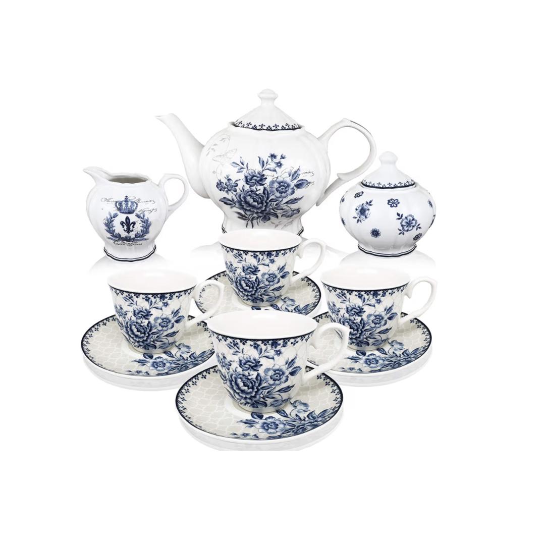 BTäT Blue Dream 11 Piece Porcelain Tea Set Service for Four