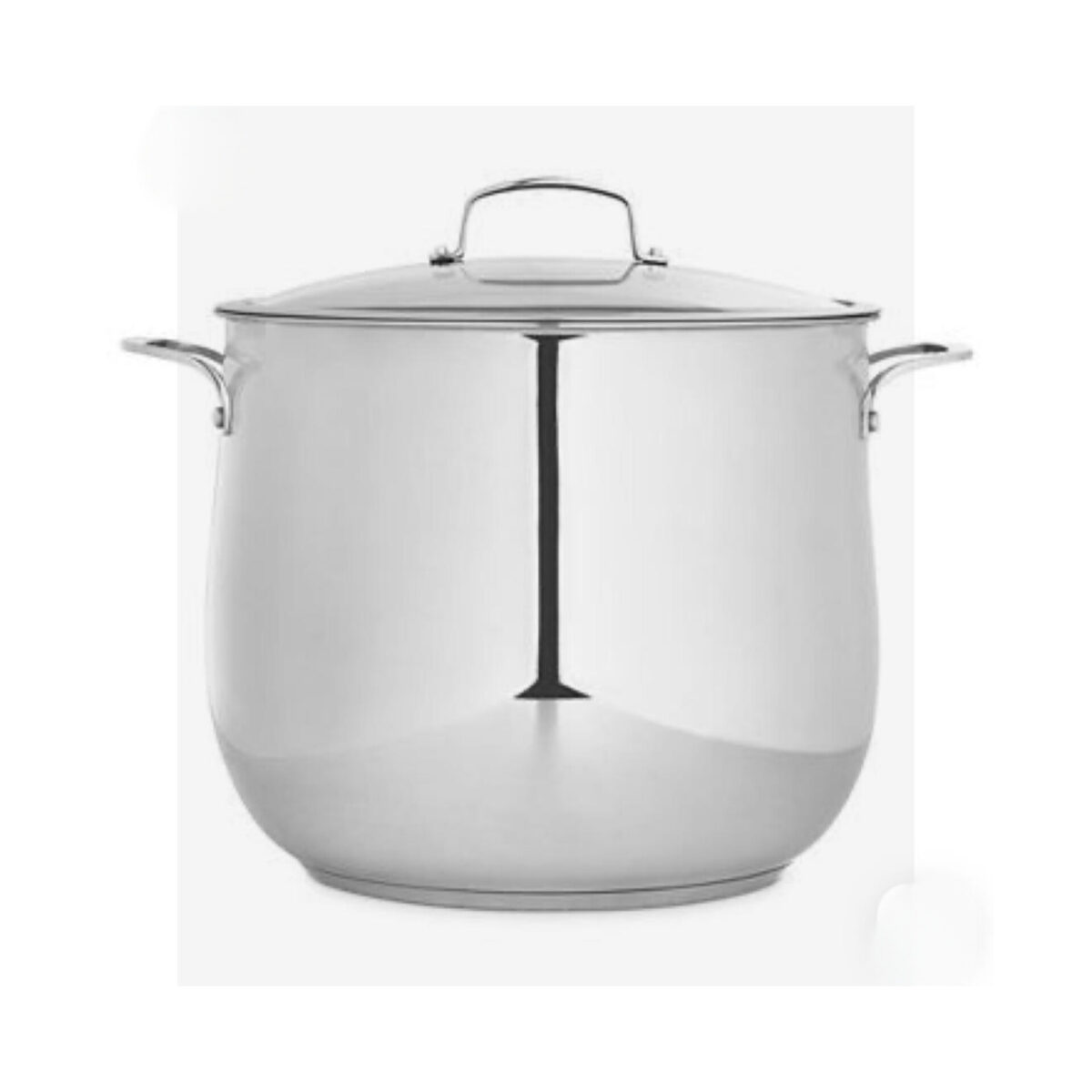 BELGIQUE POLISHED STAINLESS STEEL 16QT COVERED STOCKPOT