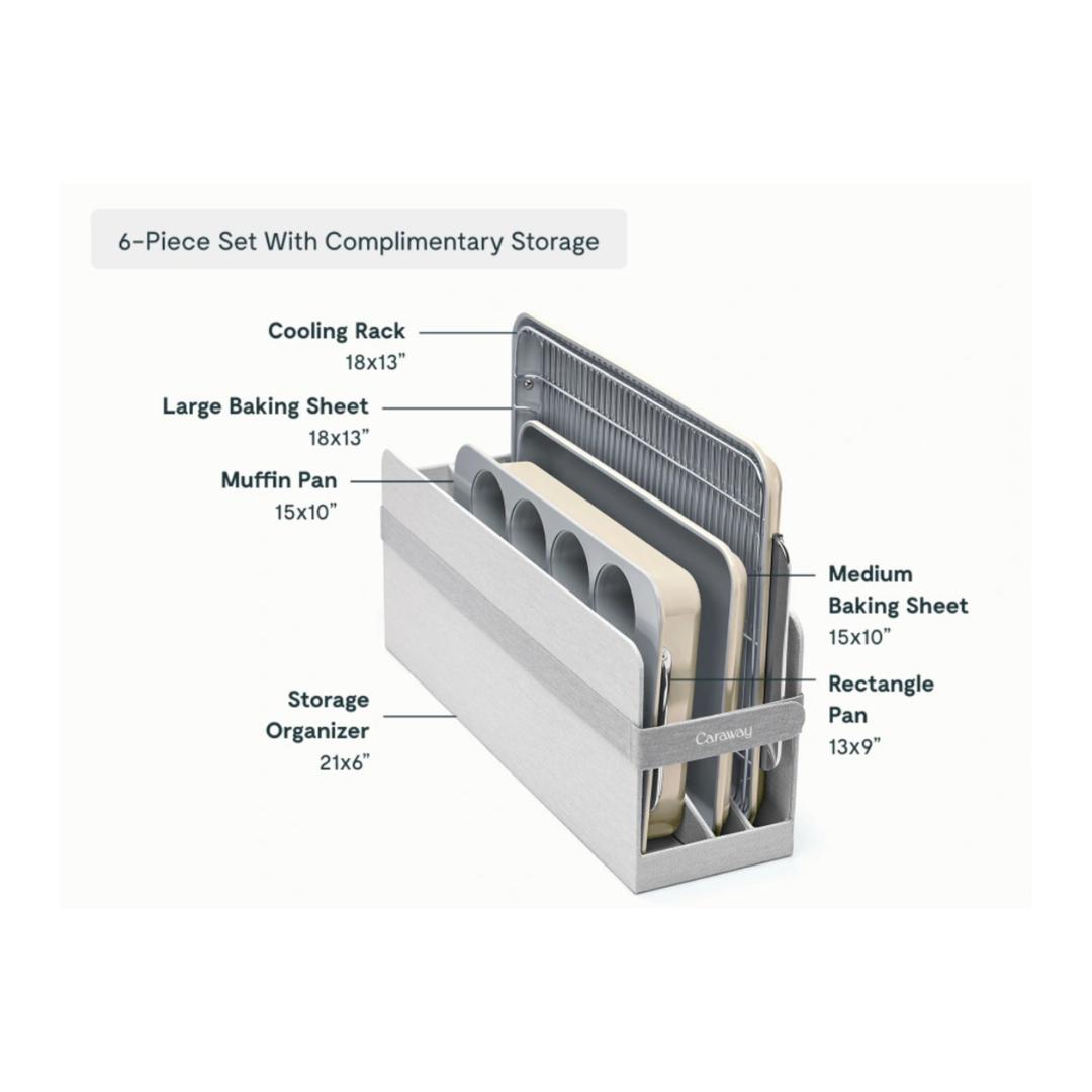 Caraway Half 6-Piece Bakeware Set With Complimentary Storage