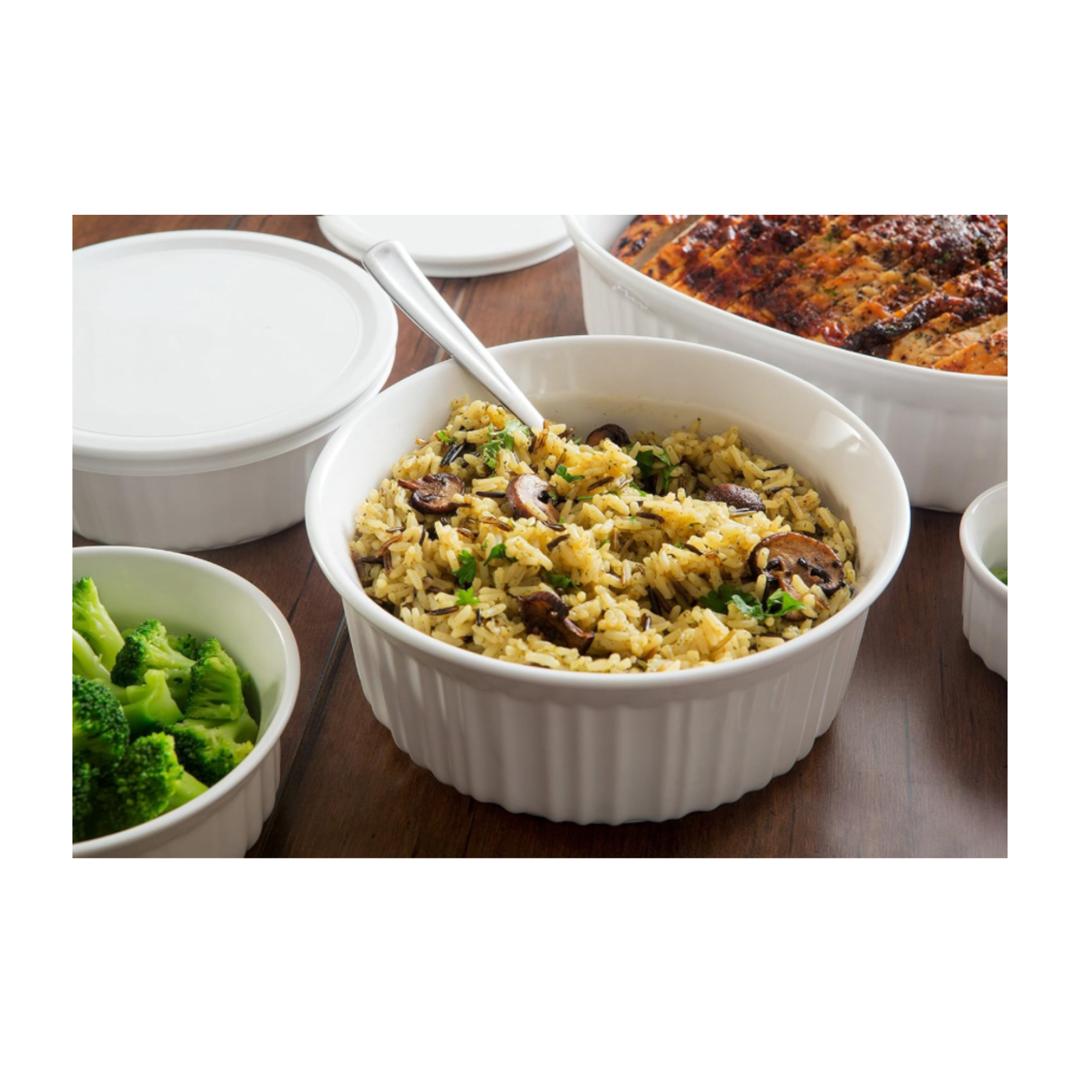 CORNINGWARE FRENCH WHITE ROUND AND OVAL CERAMIC BAKEWARE 12 PIECE SET 3