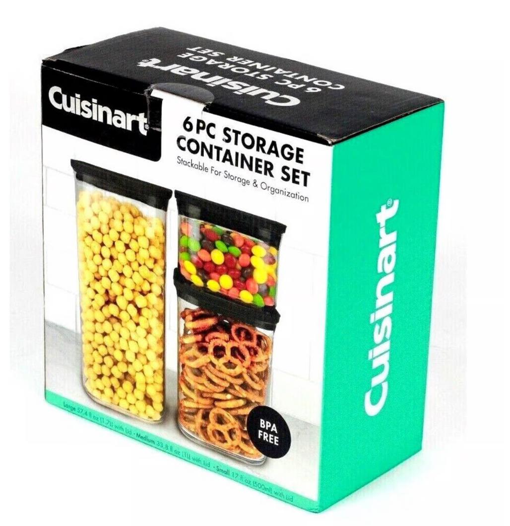 Cuisinart 6-Piece BPA-Free Storage Container & Lid Set