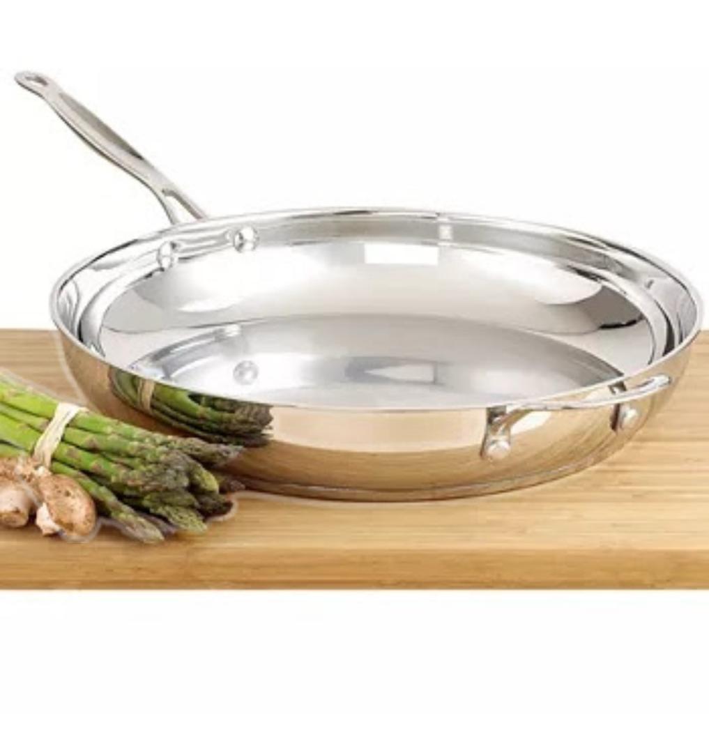 Cuisinart Chef's Classic Stainless 14-Inch Open Skillet with Helper Handle