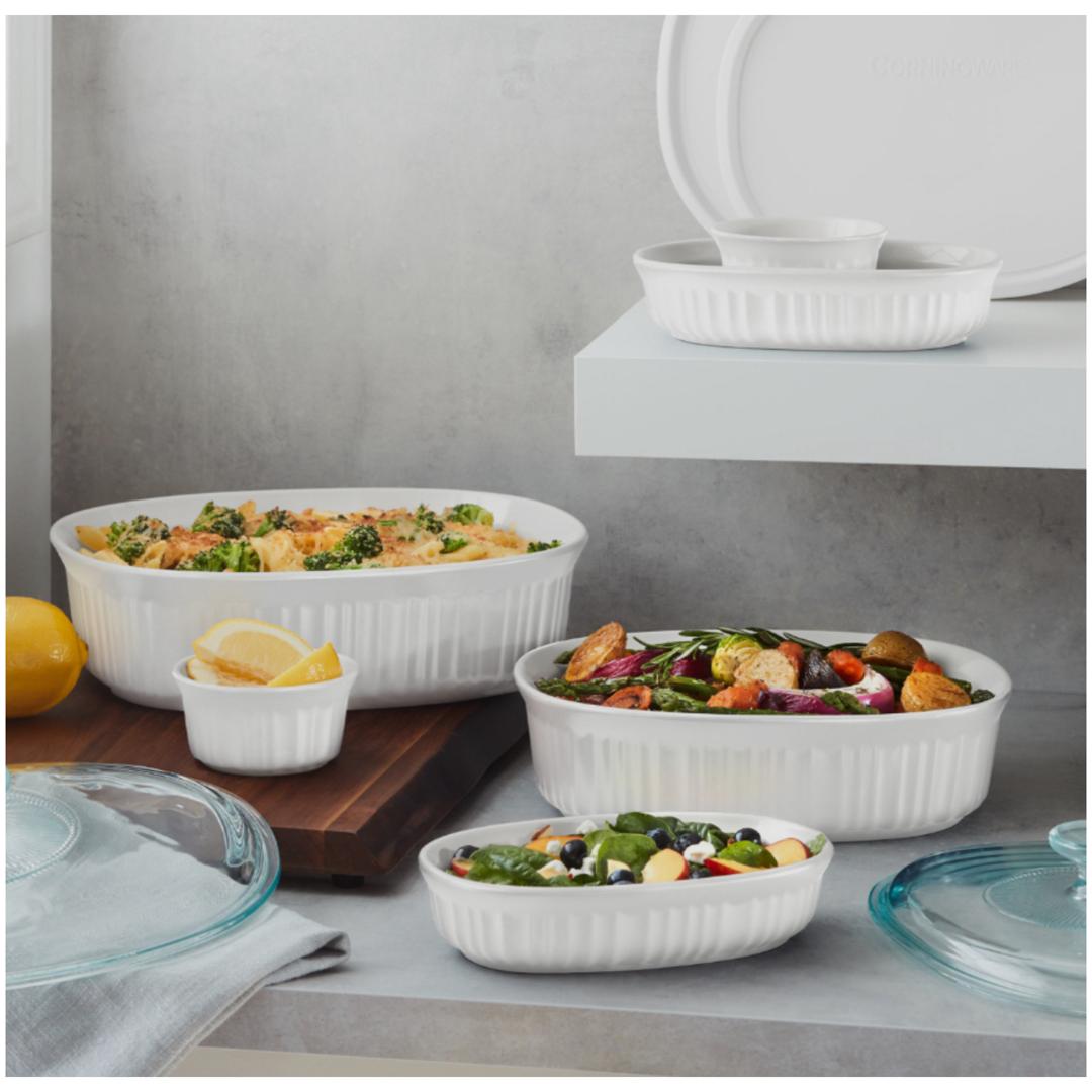 CorningWare French White 10‑Piece Bakeware Set