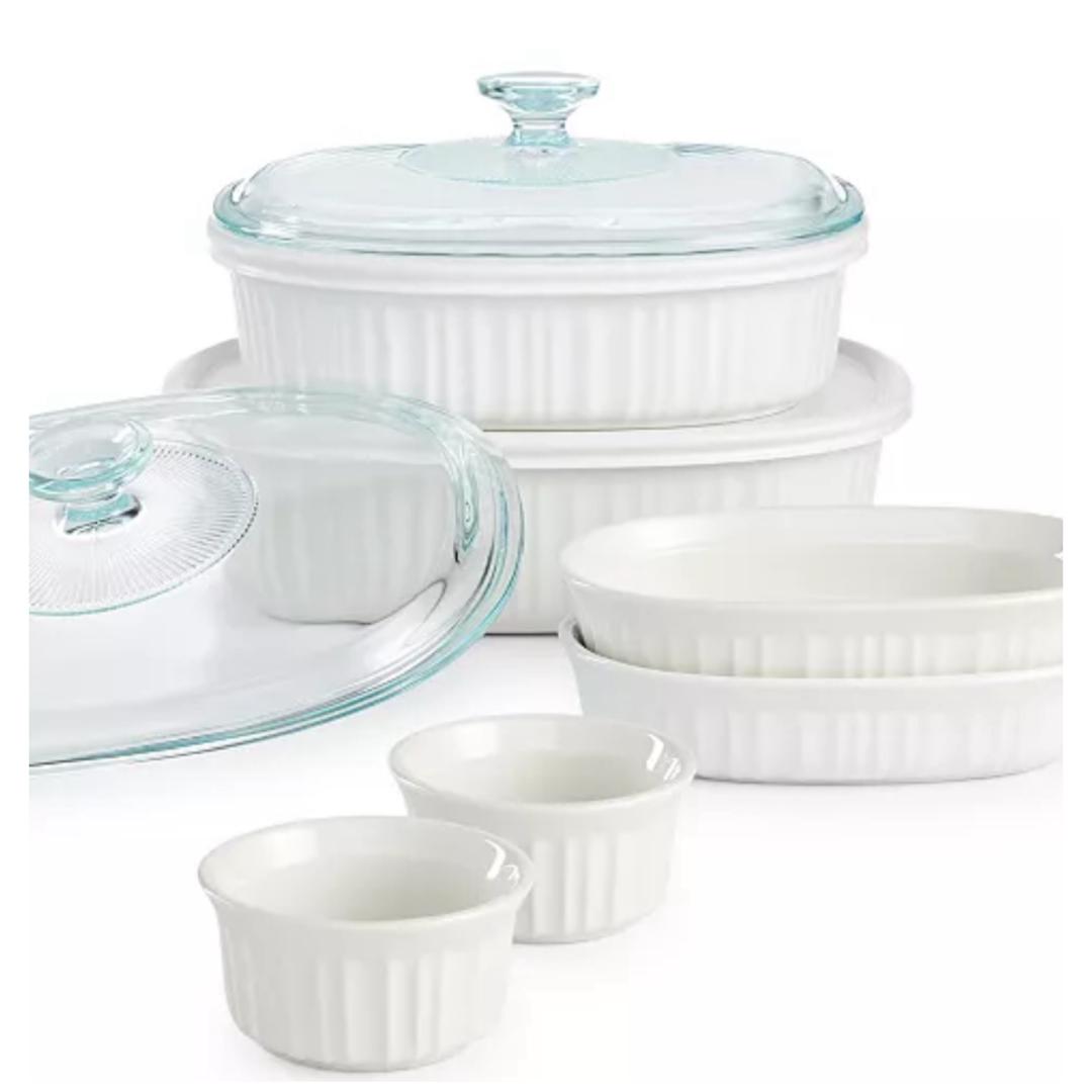 CorningWare French White 10‑Piece Bakeware Set