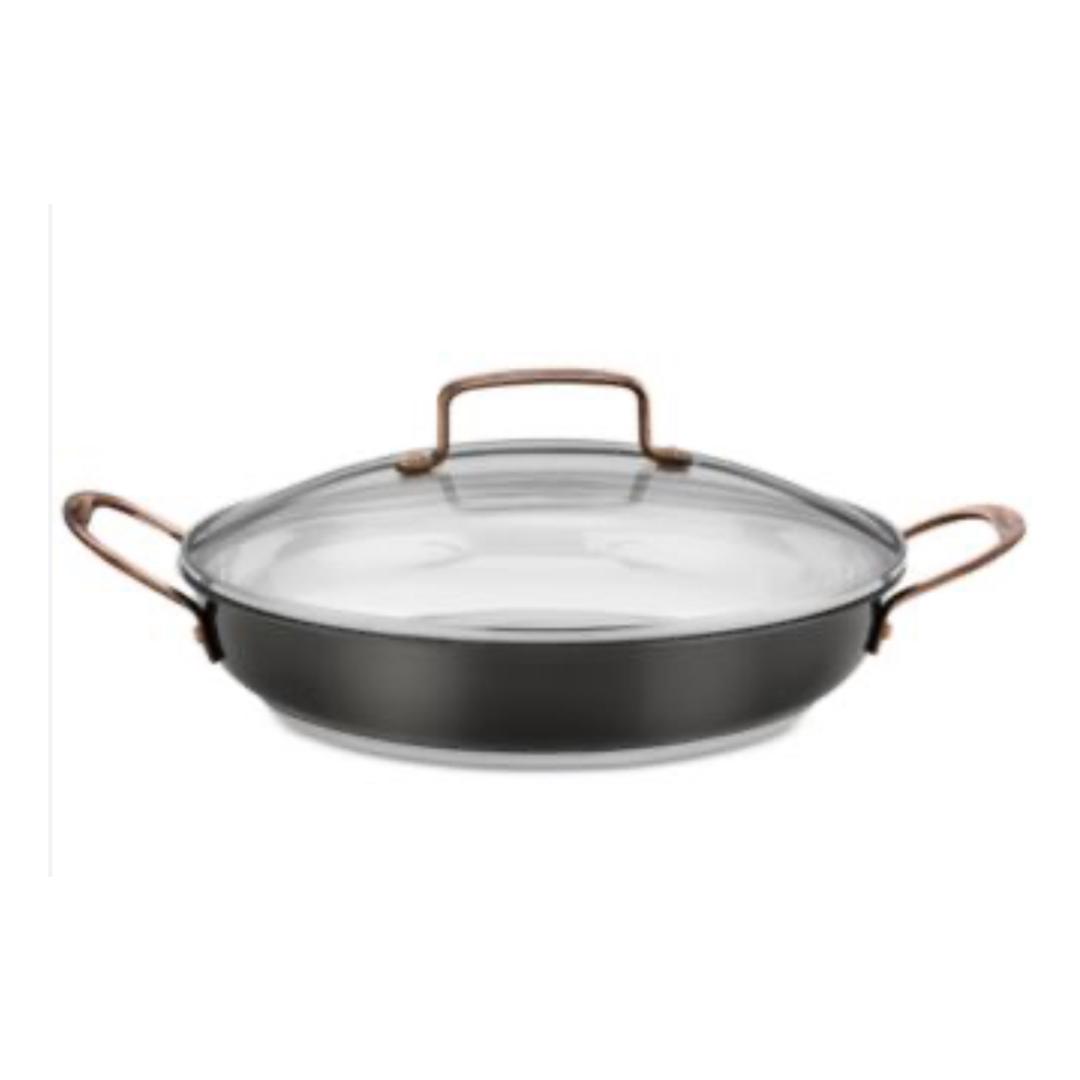 Cuisinart Onyx Black and Rose Gold 12” All Purpose Pan with Lid