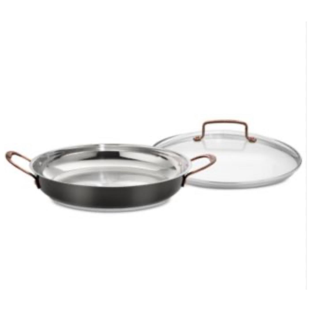 Cuisinart Onyx Black and Rose Gold 12” All Purpose Pan with Lid