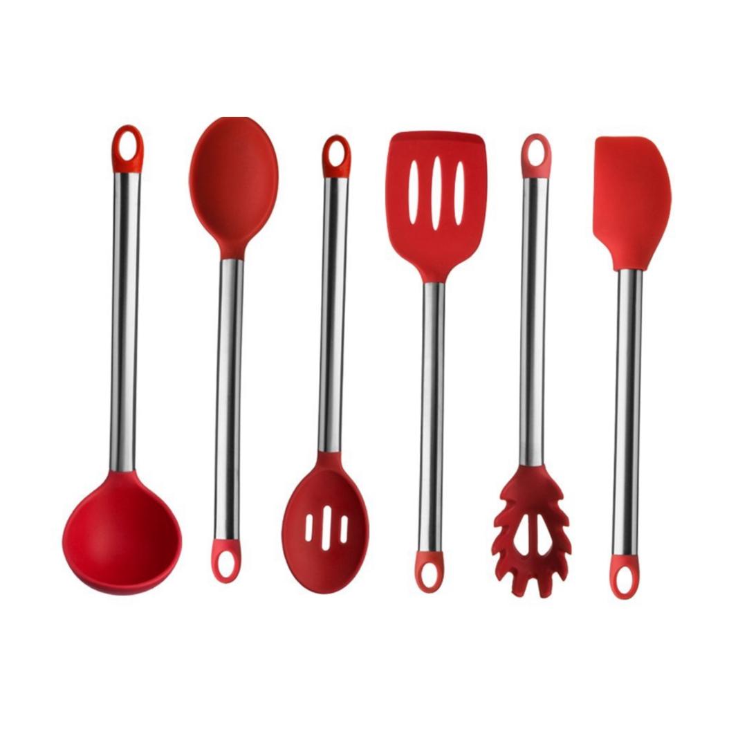Culinary Edge 6 Piece Silicone and Stainless Steel Utensil Set