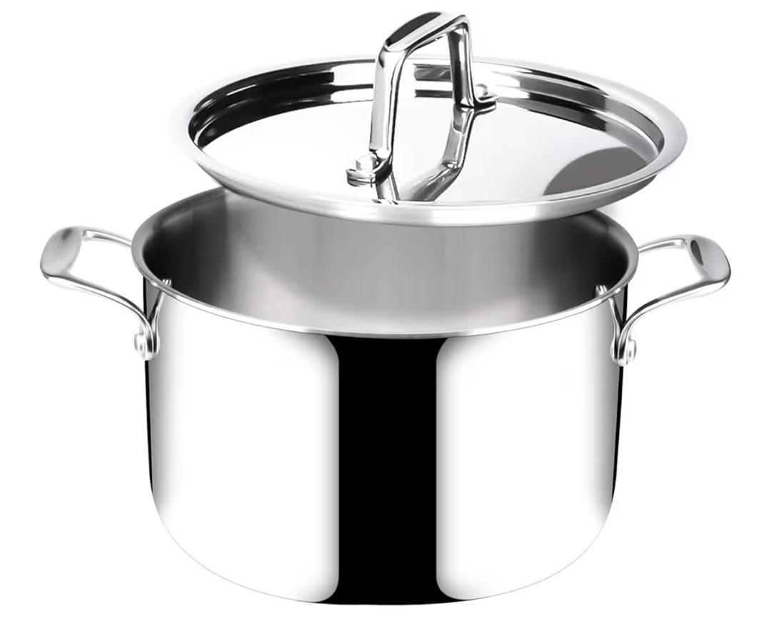 Duxtop 3-Ply Stainless Steel 6.5 Quart Stock Pot with Lid