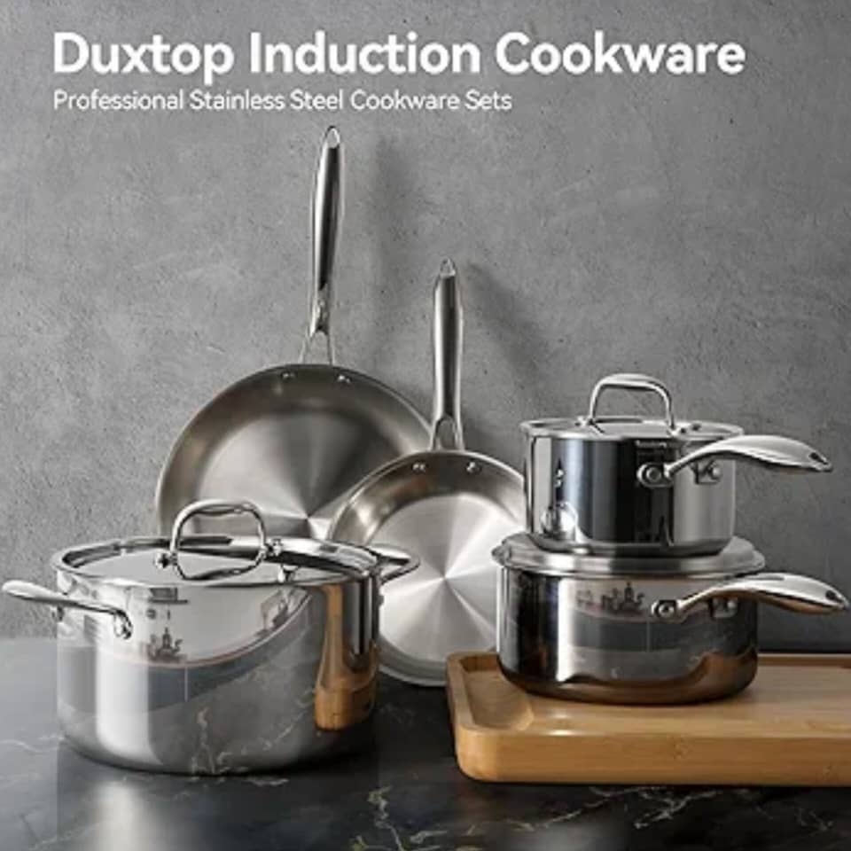 DUXTOP 9PC WHOLE-CLAD TRI-PLY STAINLESS STEEL INDUCTION COOKWARE SET