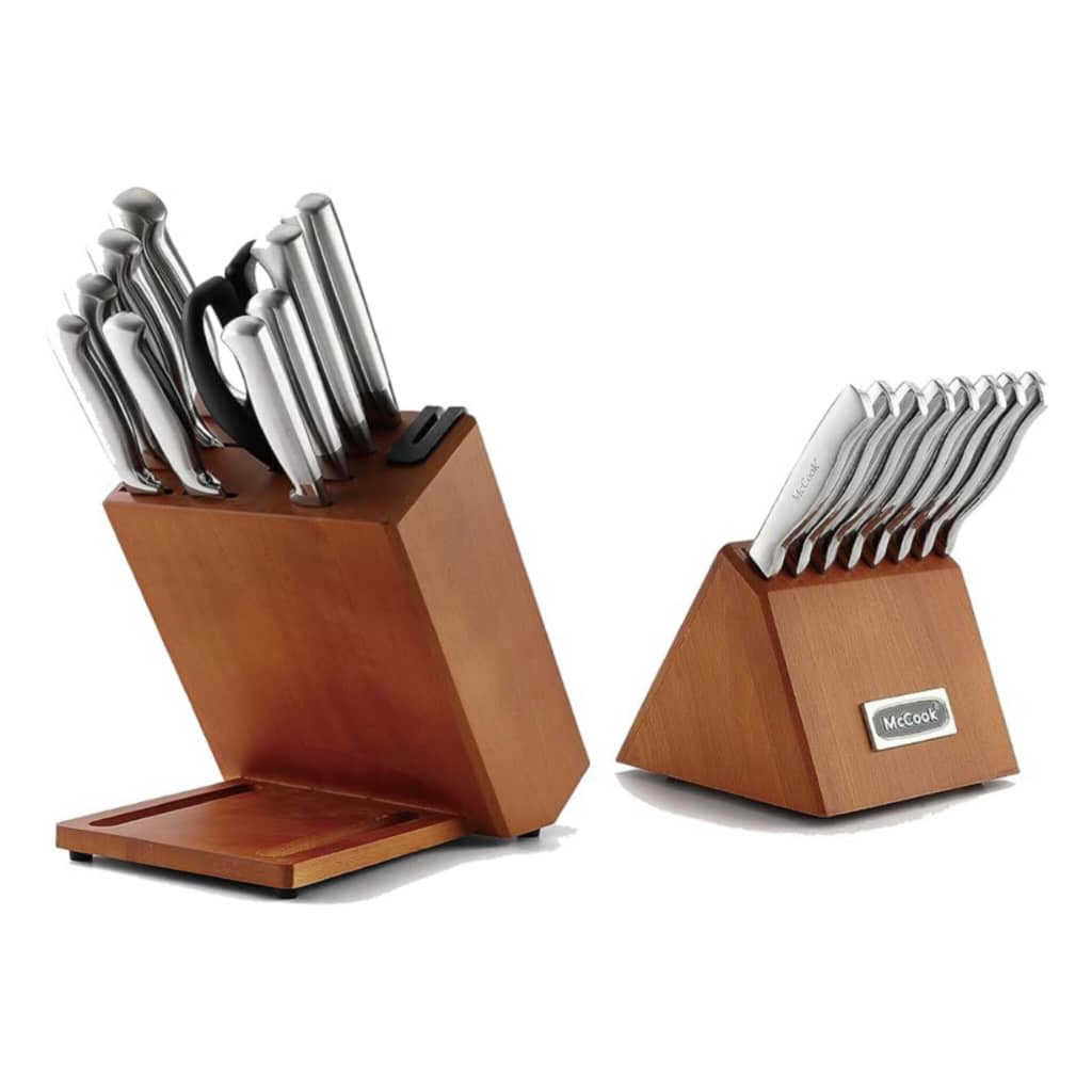 MCCOOK 20PC GERMAN STAINLESS STEEL KITCHEN KNIVES SET WITH BUILT-IN SHARPENER
