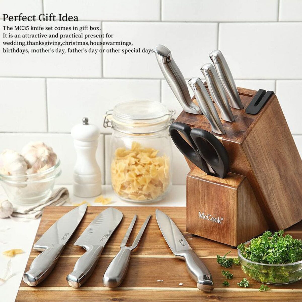 MCCOOK 11PC KNIFE SETS WITH BUILT-IN SHARPENER