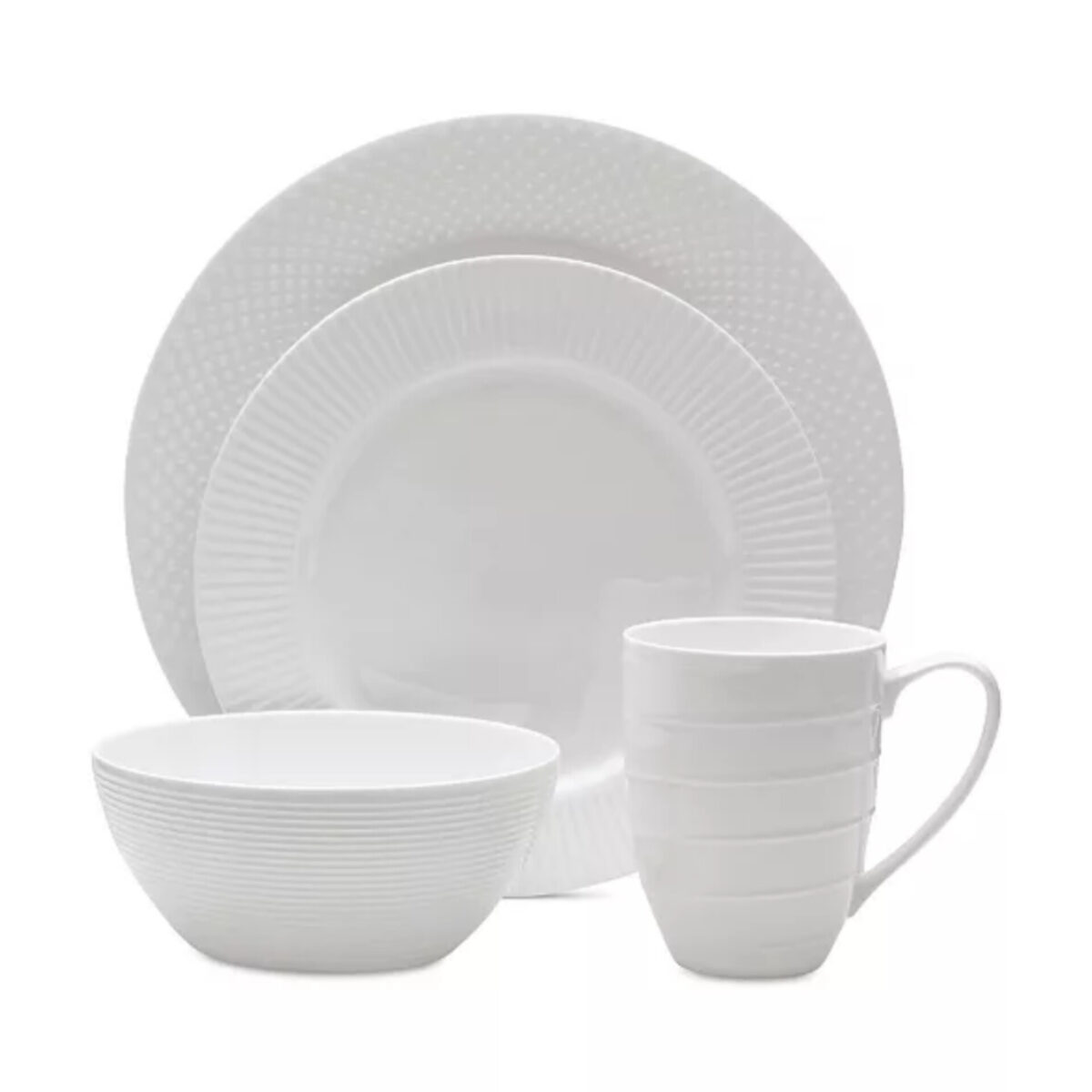 MIKASA CHEERS WHITE 16PC DINNERWARE SET