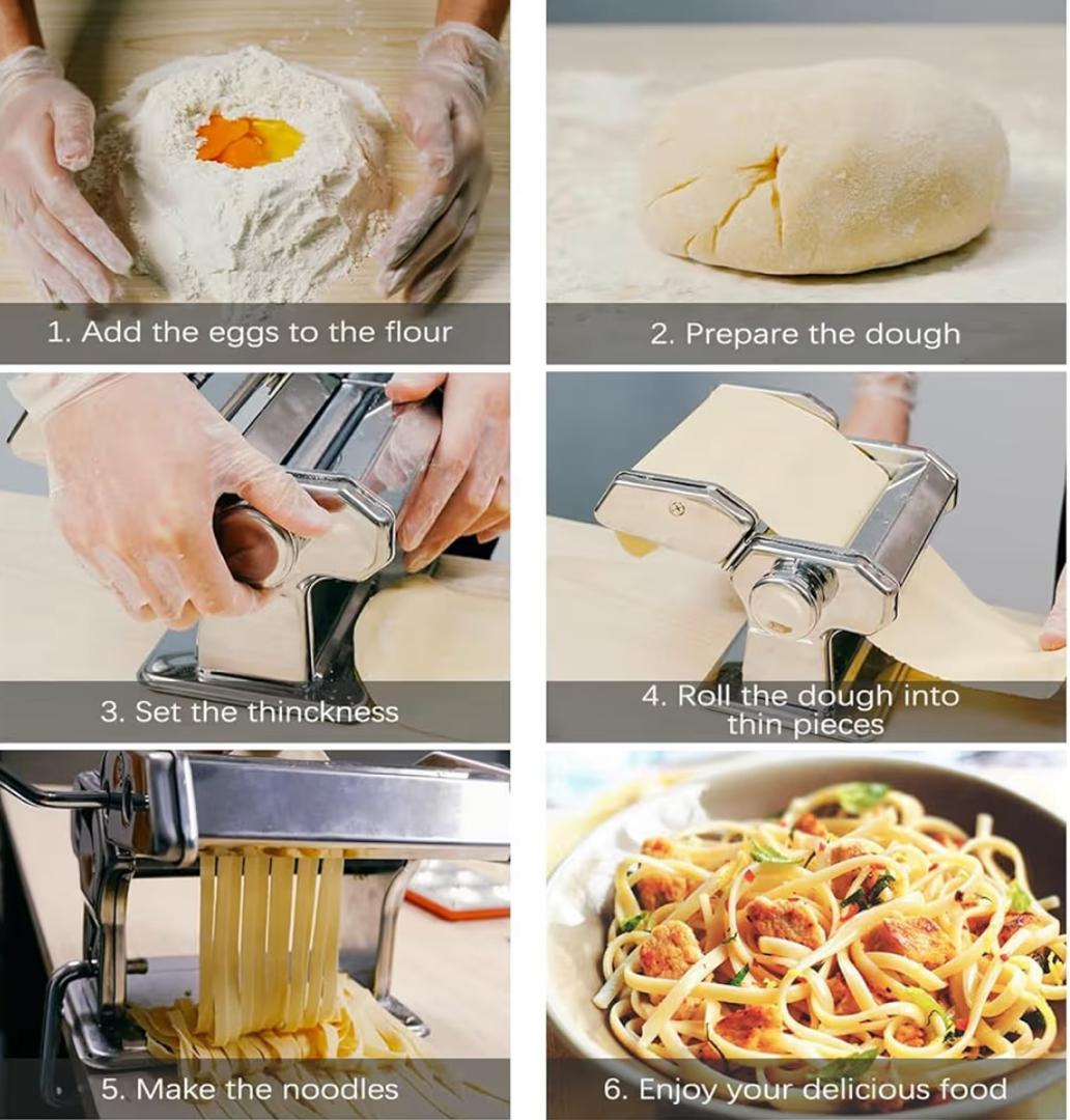 MZTOGR Pasta Maker Machine with 9 Adjustable Settings