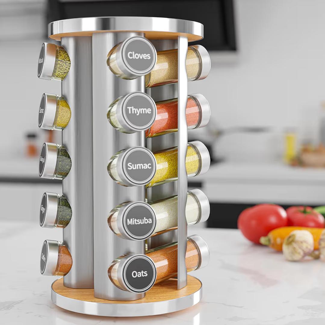 New England Stories Revolving Spice Rack Set