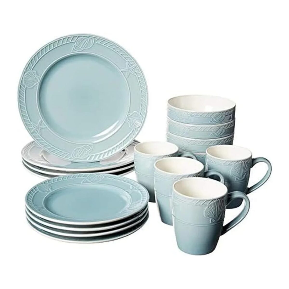 PFALTZGRAFF 16PC ANTIGUA BLUE DINNER SET