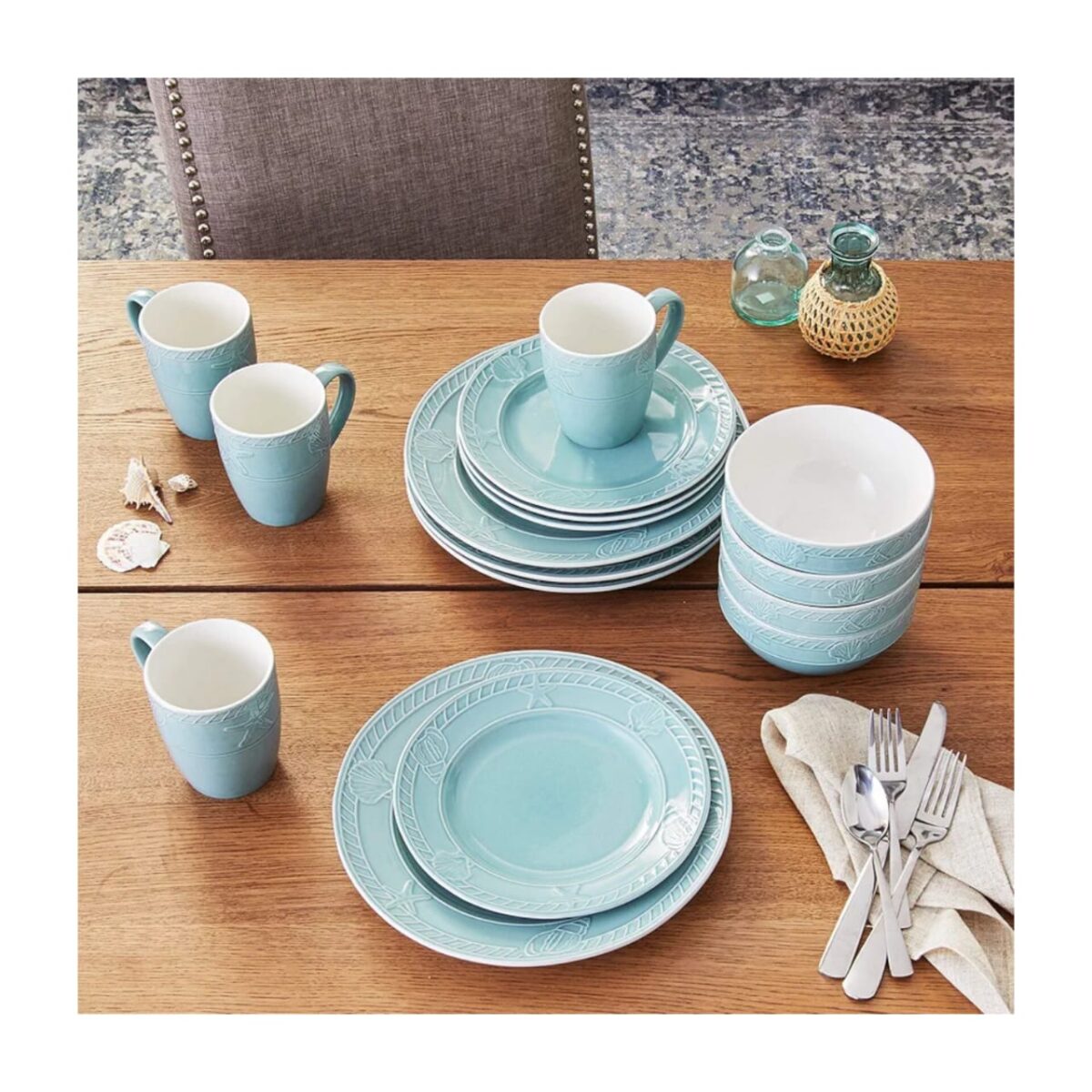 PFALTZGRAFF 16PC ANTIGUA BLUE DINNER SET