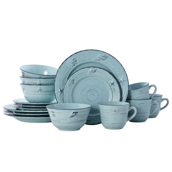 PFALTZGRAFF TRELLIS COASTAL 16PC DINNERWARE SET SERVICE FOR 4
