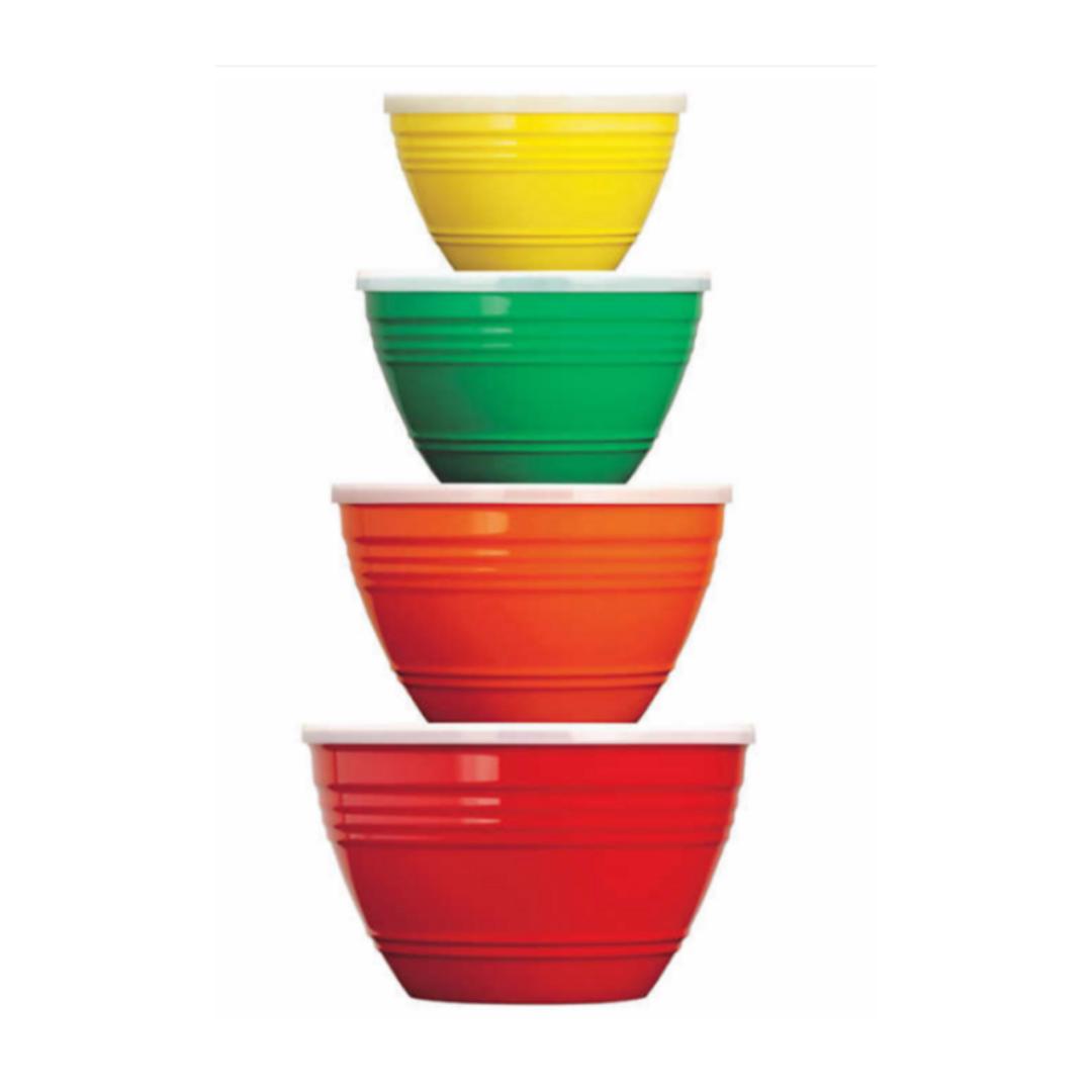 Pandex 4‑Piece Melamine Mixing Bowl Set with Lids