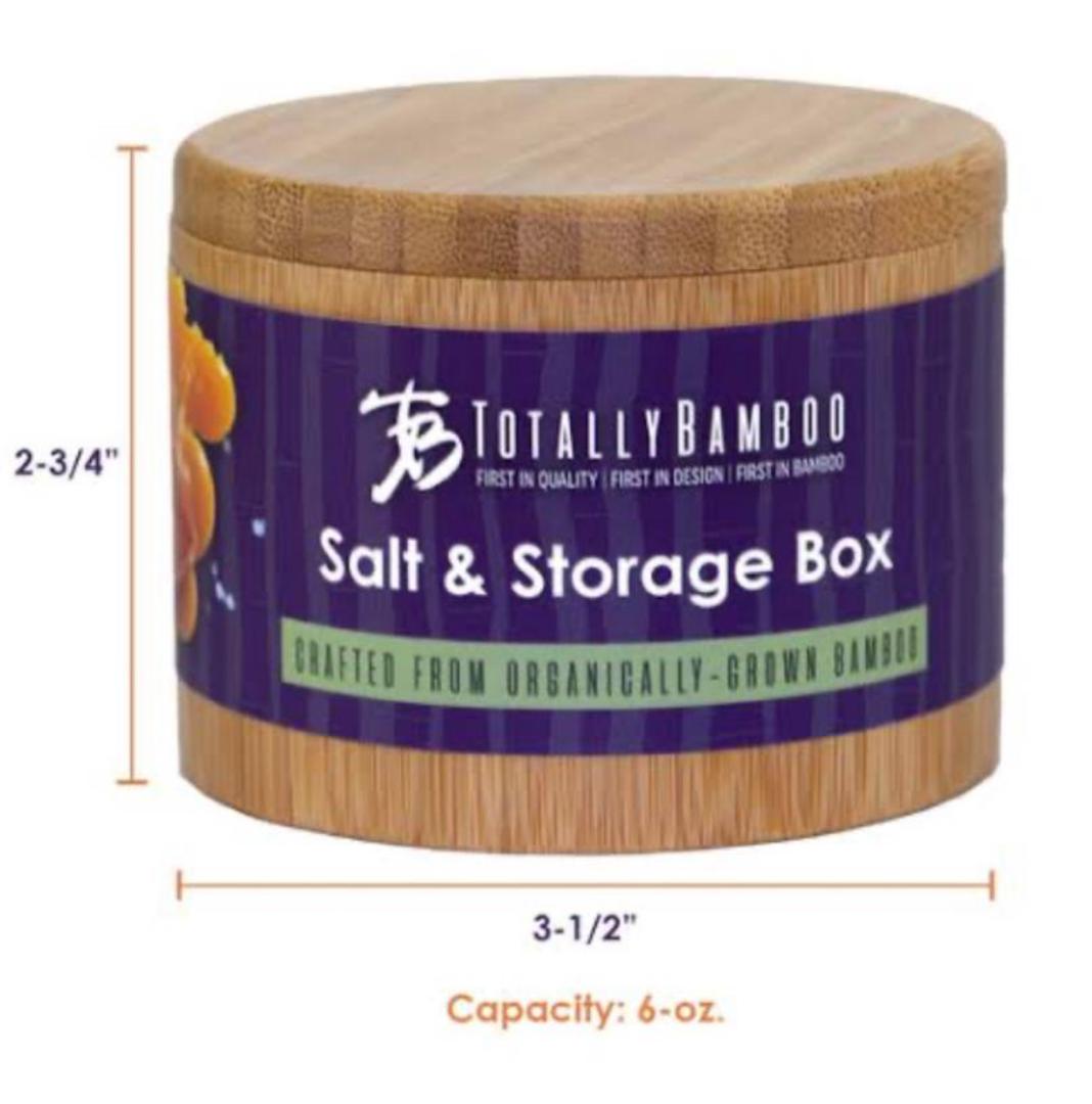 Totally Bamboo Salt Cellar with Swivel Lid – Bamboo Spice Box Storage with Magnetic Closure