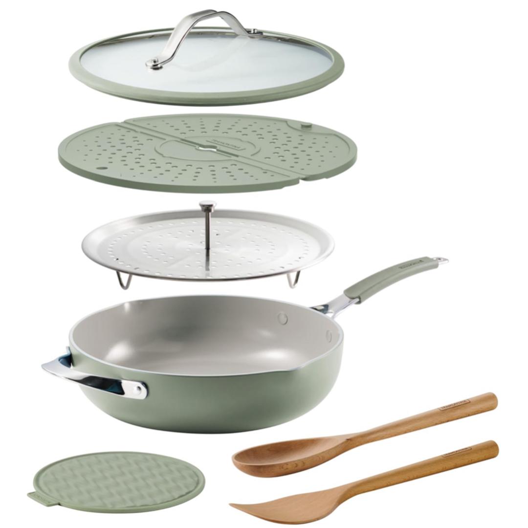 Tramontina Vue All‑in‑One Plus Pan 5‑quart Ceramic Pan with Lid